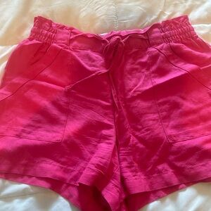 Loft, pink linen shorts, size s